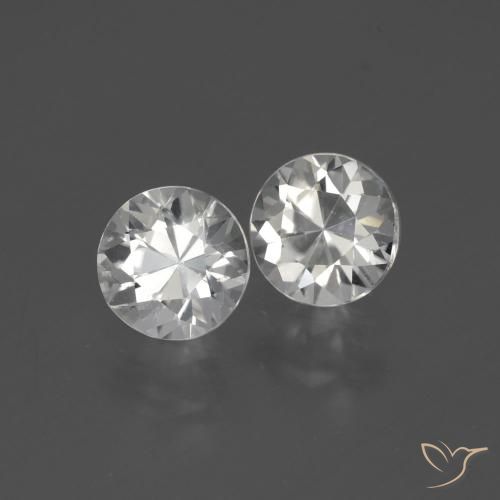 Gemas de Circón Blanco cálido natural de 3.73 ct, Redondo, VVS