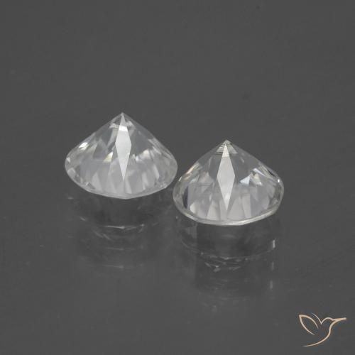 Gemas de Circón Blanco cálido natural de 3.73 ct, Redondo, VVS