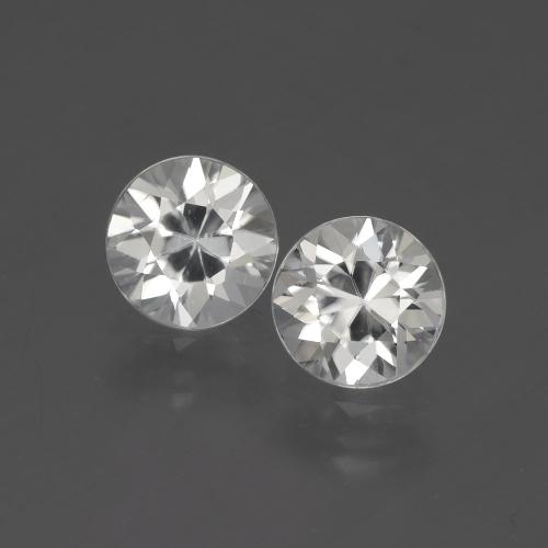 Gemas de circón blanco natural de 3,68 ct, corte redondo, VVS-VS