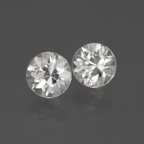 Gemas de circón blanco natural de 3,68 ct, corte redondo, VVS-VS