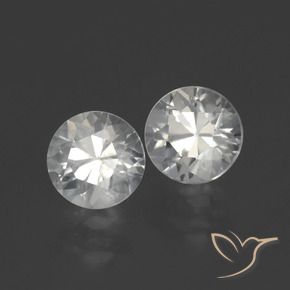 Gemas de Circón Blanco cálido natural de 3.40 ct, Redondo, VS
