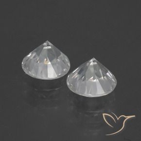 Gemas de Circón Blanco cálido natural de 3.40 ct, Redondo, VS