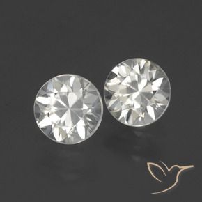 Gemas de Circón Blanco cálido natural de 3.04 ct, Redondo, VS
