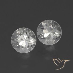 Gemas de Circón Blanco cálido natural de 3.54 ct, Redondo, VS