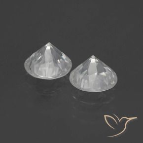 Gemas de Circón Blanco cálido natural de 2.99 ct, Redondo, VVS-VS