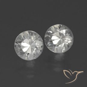 Gemas de Circón Blanco cálido natural de 3.50 ct, Redondo, VVS