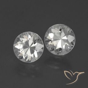 Gemas de Circón Blanco cálido natural de 3.10 ct, Redondo, VS