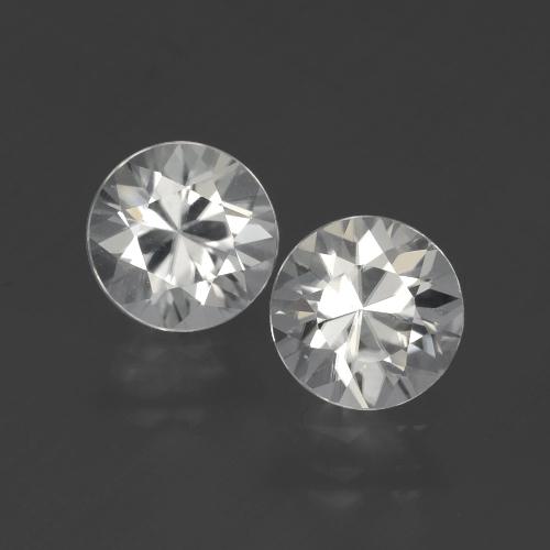 Gemas de Circón Blanco cálido natural de 3.34 ct, Corte Redondo, VVS