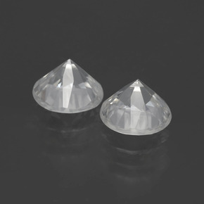 Gemas de Circón Blanco cálido natural de 3.34 ct, Corte Redondo, VVS
