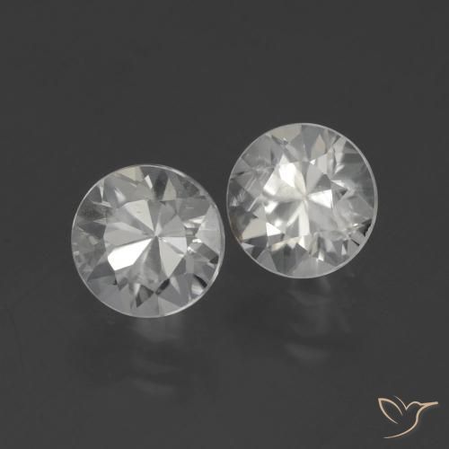 Gemas de Circón Blanco cálido natural de 3.30 ct, Redondo, VS