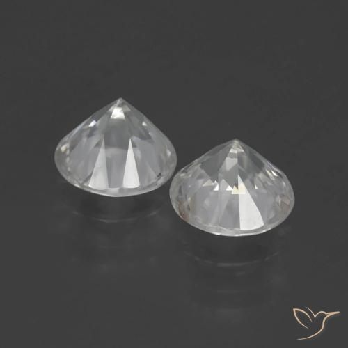 Gemas de Circón Blanco cálido natural de 3.30 ct, Redondo, VS