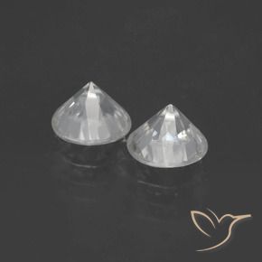 Gemas de Circón Blanco cálido natural de 2.43 ct, Redondo, VS