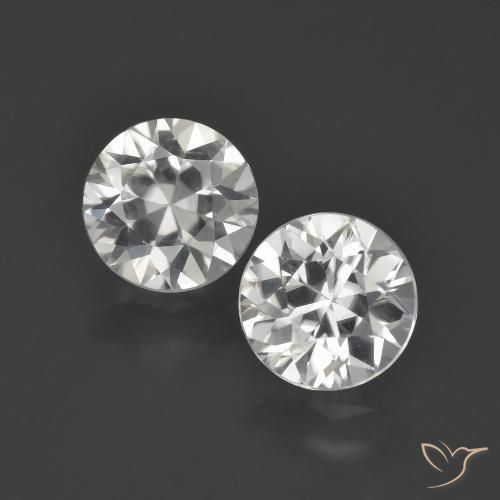 3.95ctw Natural Blanco Circón, Redondo, VVS-VS