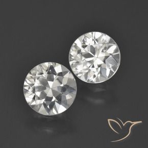 Gemas de Circón Blanco natural de 3.95 ct, Redondo, VVS-VS