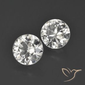 Gemas de Circón Blanco cálido natural de 3.99 ct, Redondo, VVS-VS
