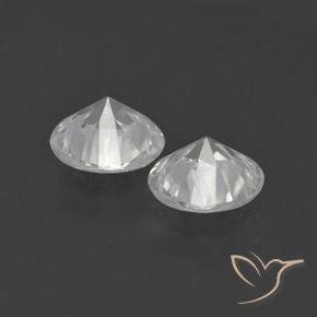 Gemas de Circón Blanco cálido natural de 3.99 ct, Redondo, VVS-VS