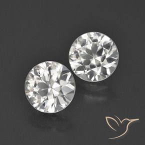 Gemas de Circón Blanco claro natural de 4.08 ct, Redondo, VVS-VS