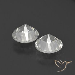 Gemas de Circón Blanco claro natural de 4.08 ct, Redondo, VVS-VS
