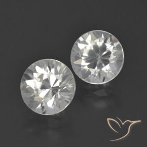 Gemas de Circón Blanco cálido natural de 4.70 ct, Redondo, VS