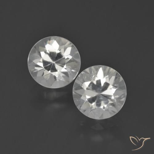 Gemas de Circón Blanco cálido natural de 4.46 ct, Redondo, VS