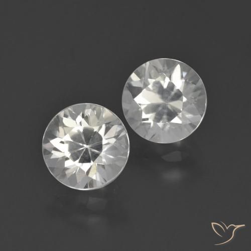 Gemas de Circón Blanco cálido natural de 4.46 ct, Redondo, VS