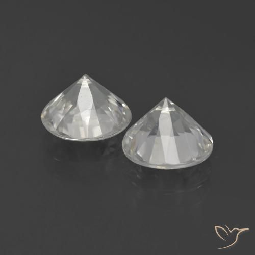 Gemas de Circón Blanco cálido natural de 4.46 ct, Redondo, VS