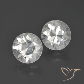 Gemas de Circón Blanco natural de 4.89 ct, Redondo, VVS-VS