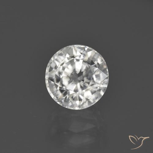 3.22ct Natural Blanco cálido Circón, Redondo, VS-SI