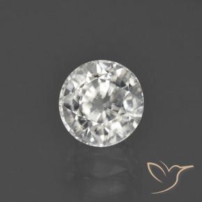 Circón blanco cálido natural de 3,22 ct, corte redondo, VS-SI