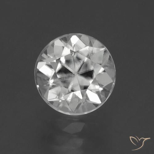 2.06ct Natural Blanco Circón, Redondo, VS