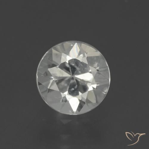 1.61ct Natural Blanco cálido Circón, Redondo, VS