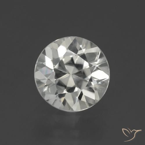 1.93ct Natural Blanco cálido Circón, Redondo, VS