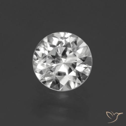 1.33ct Natural Blanco claro Circón, Redondo, VS