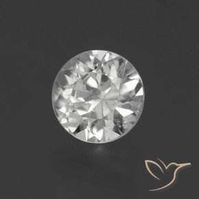 Circón Blanco claro natural de 1.33 ct, Redondo, VS