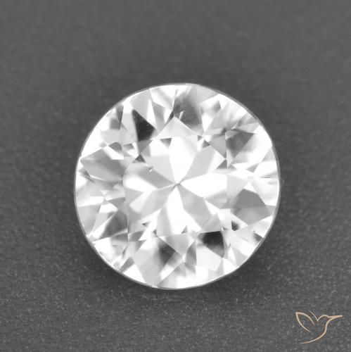 1.60ct Natural Blanco claro Circón, Redondo, VS