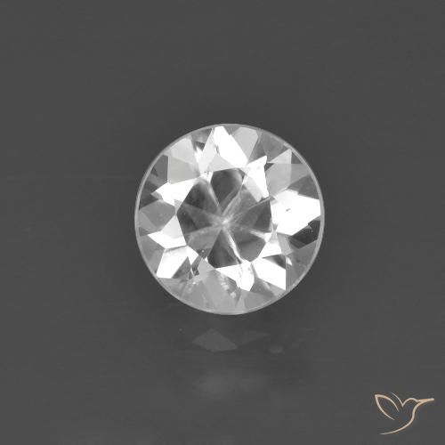 1.42ct Natural Blanco Circón, Redondo, VS