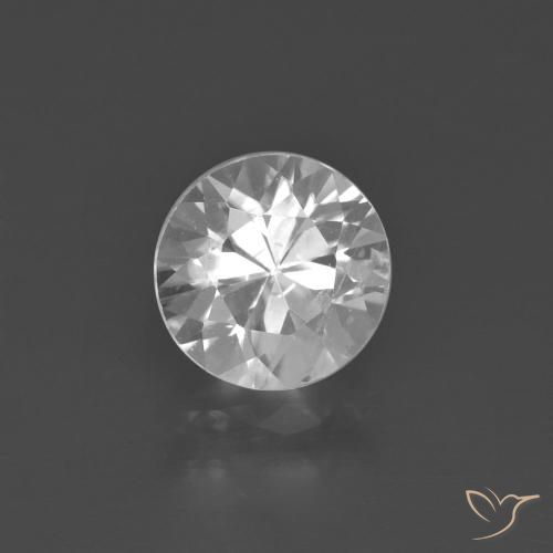 1.85ct Natural Blanco Circón, Redondo, VS