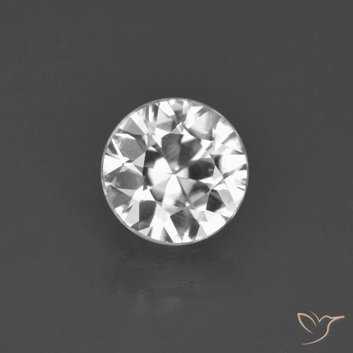 1.45ct Natural Blanco claro Circón, Redondo, VVS-VS