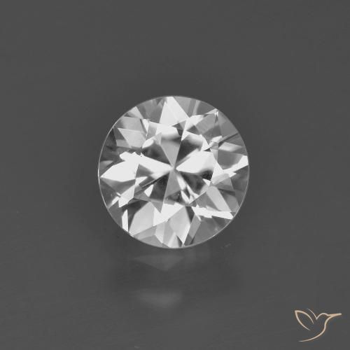 1.35ct Natural Blanco Circón, Redondo, VVS-VS