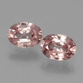 Gemas de circón rosa natural de  ct, corte óvalo, VS
