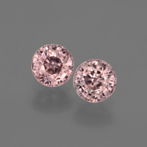 Gemas de circón rosa natural de  ct, corte redondo, VVS-VS
