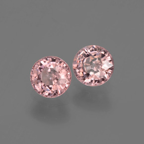 Gemas de circón rosa natural de  ct, corte redondo, VVS-VS