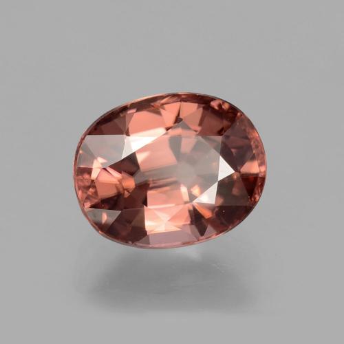 Circón Rosado medio natural de 3.59 ct, Corte Óvalo, VS
