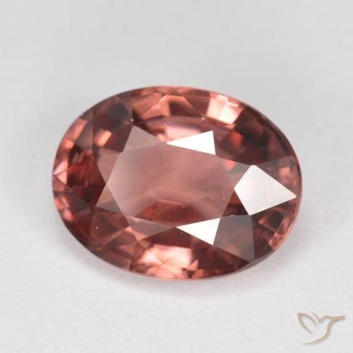Circón Rojo vino natural de 2.77 ct, Ovalada, VS