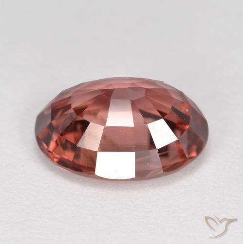 Circón Rojo vino natural de 2.77 ct, Ovalada, VS