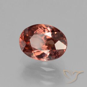 Circón Rojo oscuro natural de 3.01 ct, Ovalada, VVS-VS