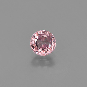 Circón rosa natural de 0,64 ct, corte redondo, VVS-VS