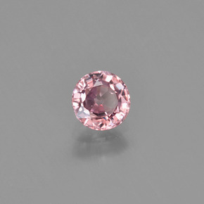 Circón rosa natural de 0,64 ct, corte redondo, VVS-VS