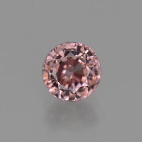 Circón rosa natural de 0,98 ct, corte redondo, VVS-VS