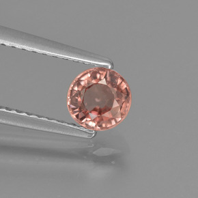 Circón rosa natural de 0,82 ct, corte redondo, VVS
